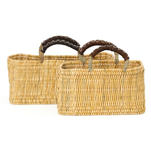 松野屋 | ストロー革手横長カゴ M | HIGHTIDE（ハイタイド）公式サイト