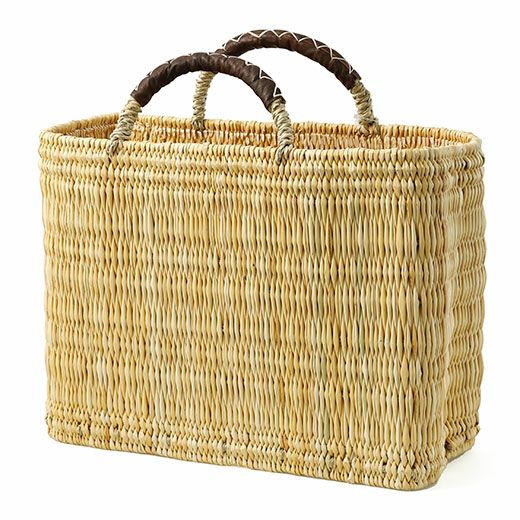 松野屋 | ストロー革手横長カゴ S | HIGHTIDE（ハイタイド）公式サイト