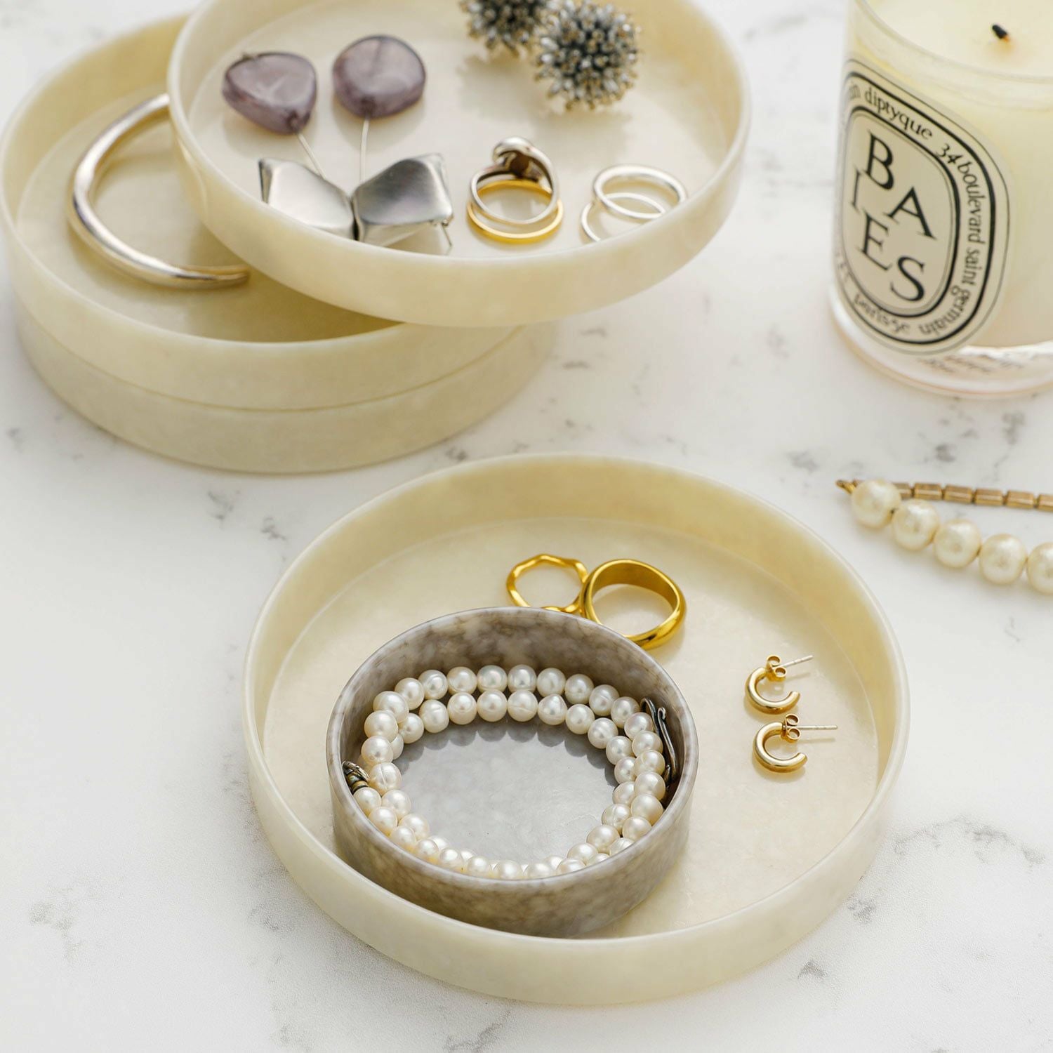 Marbled マーブル | サークルデスクトレイ | HIGHTIDE（ハイタイド