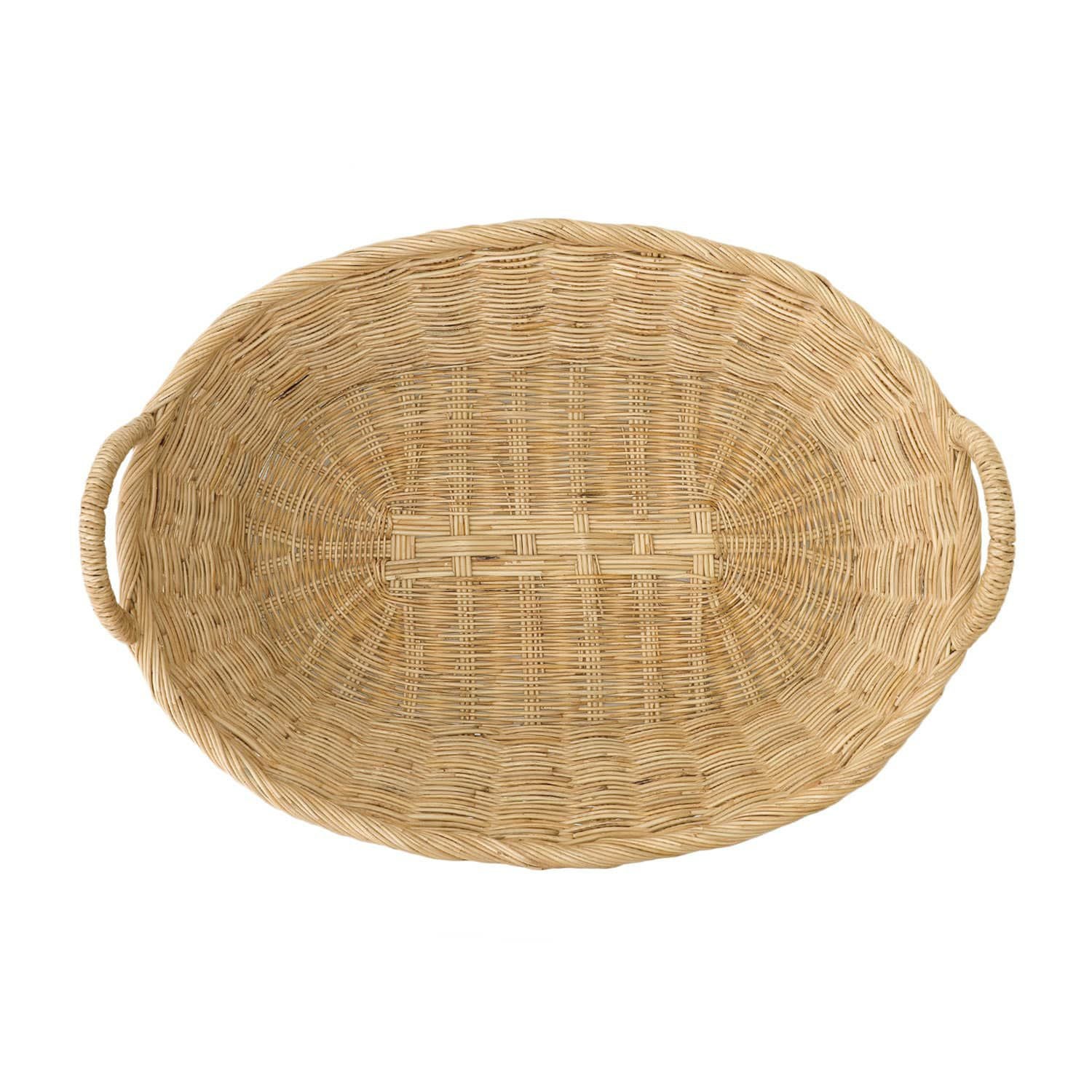 松野屋 | ラタン取手付楕円バスケットロータイプ M | HIGHTIDE