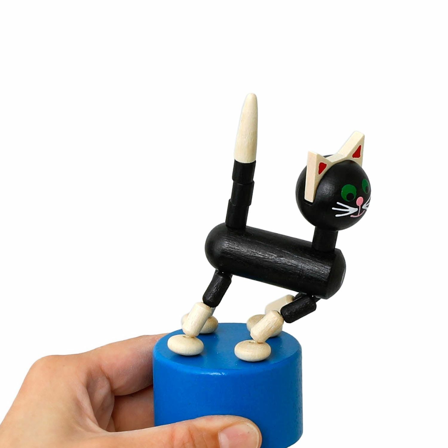 Hape Cat 木製プッシュアクティビティトイ 12ヶ月 DETOA デトア | Wooden Push Up Toy BLACK CAT プッシュトイ ブラック