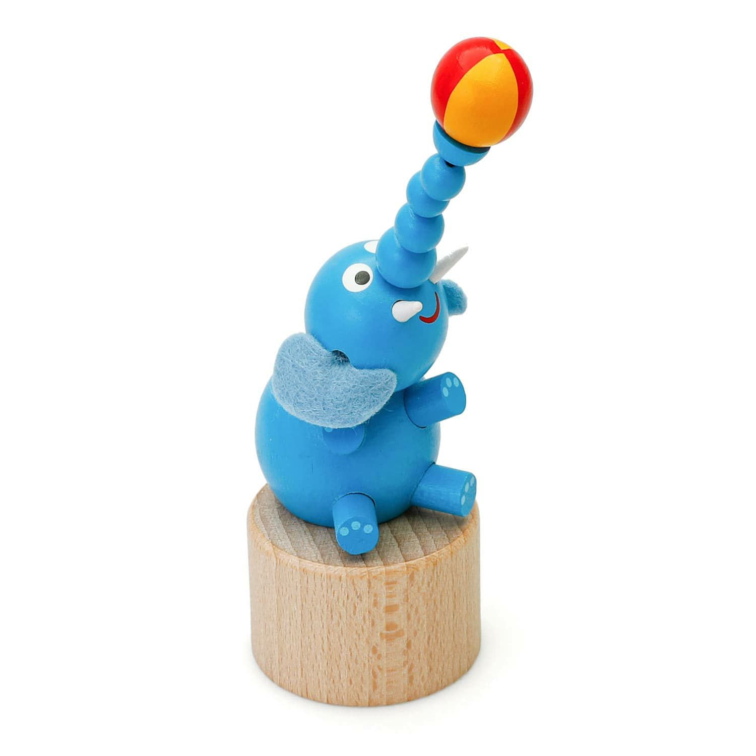 DETOA デトア | Wooden Push Up Toy BLUE ELEPHANT プッシュトイ