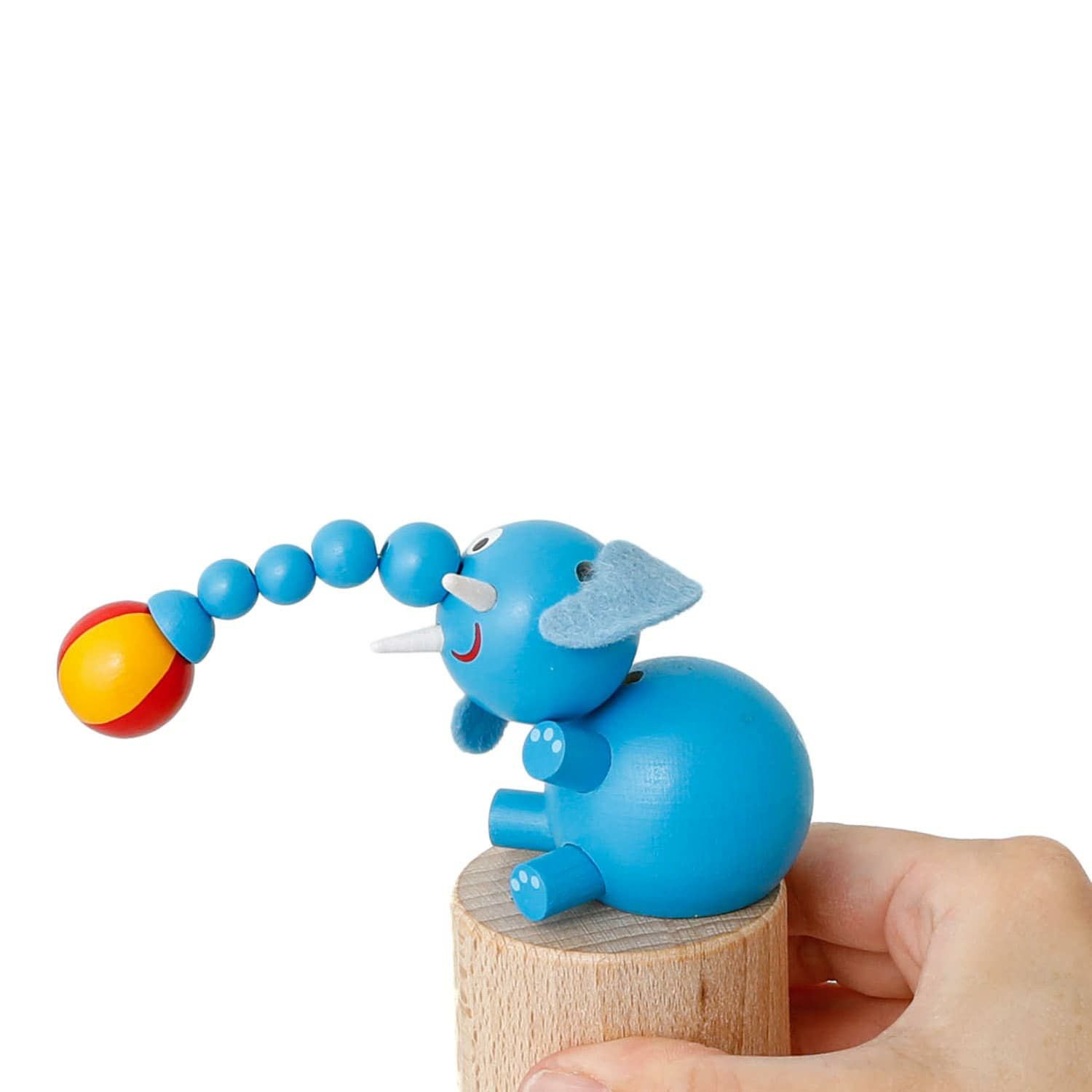 DETOA デトア | Wooden Push Up Toy BLUE ELEPHANT プッシュトイ