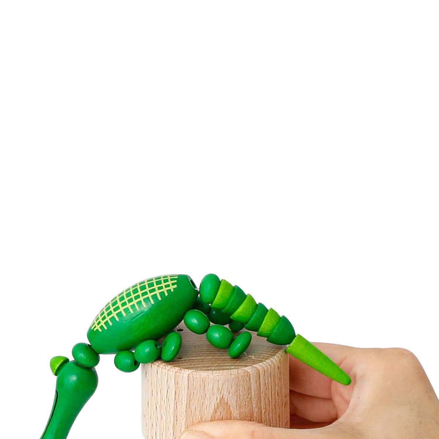 【デッドストック】バンダイ プレイディア BANDAI playdia 緑 DETOA デトア | Wooden Push Up Toy ALLIGATOR プッシュトイ