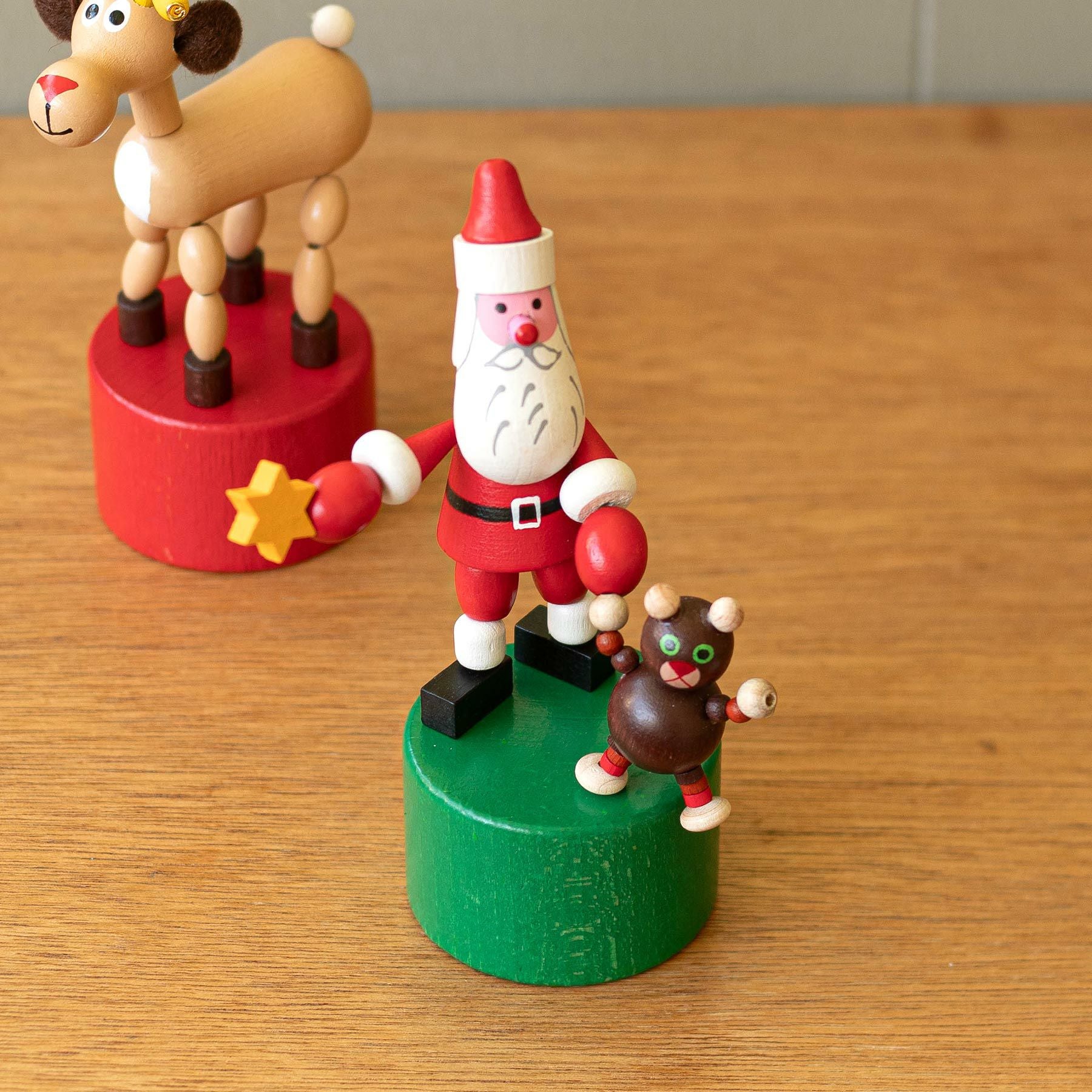 DETOA デトア | WOODEN PUSH UP TOY SANTA＆TEDDY BEAR プッシュトイ