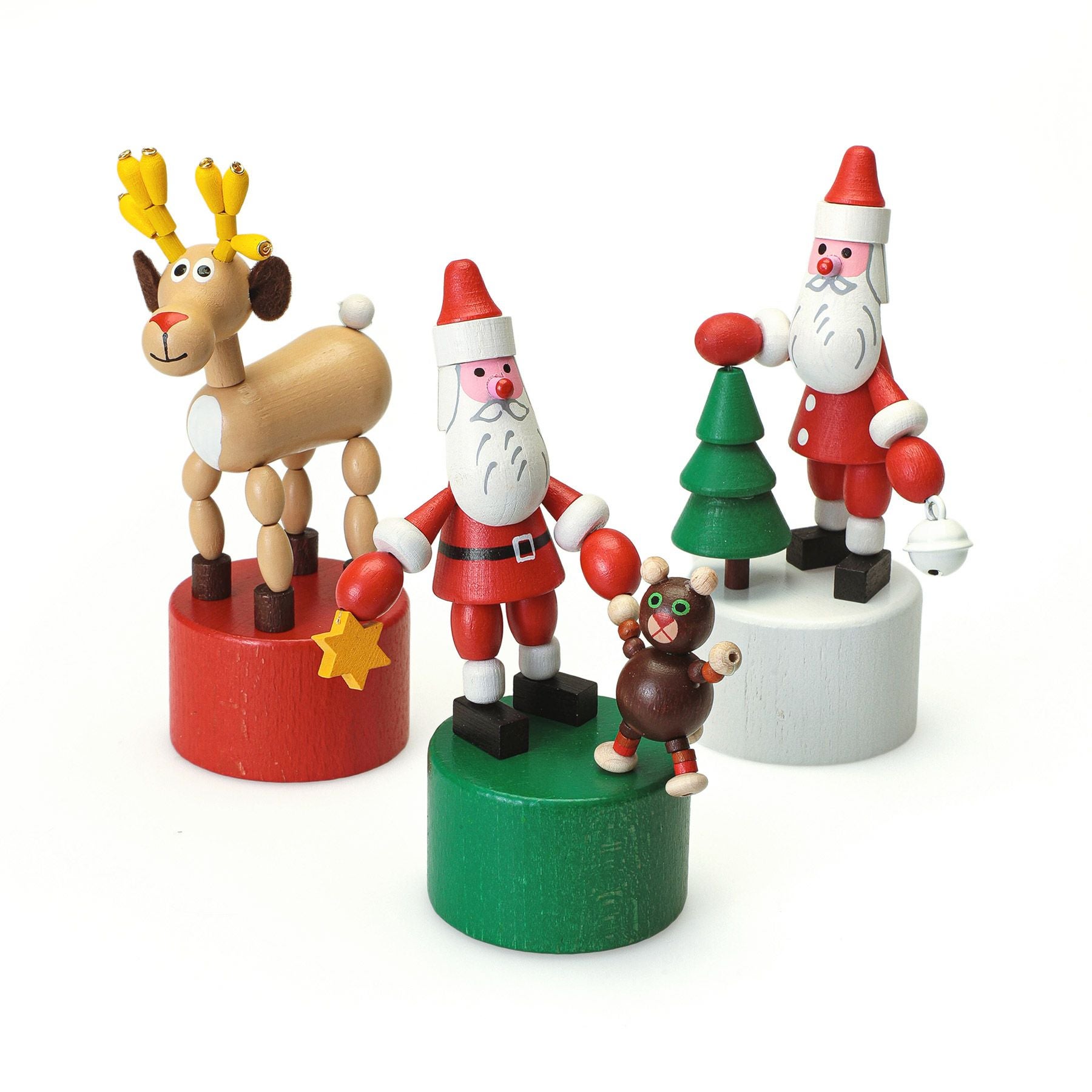 DETOA デトア | WOODEN PUSH UP TOY SANTA＆TEDDY BEAR プッシュトイ